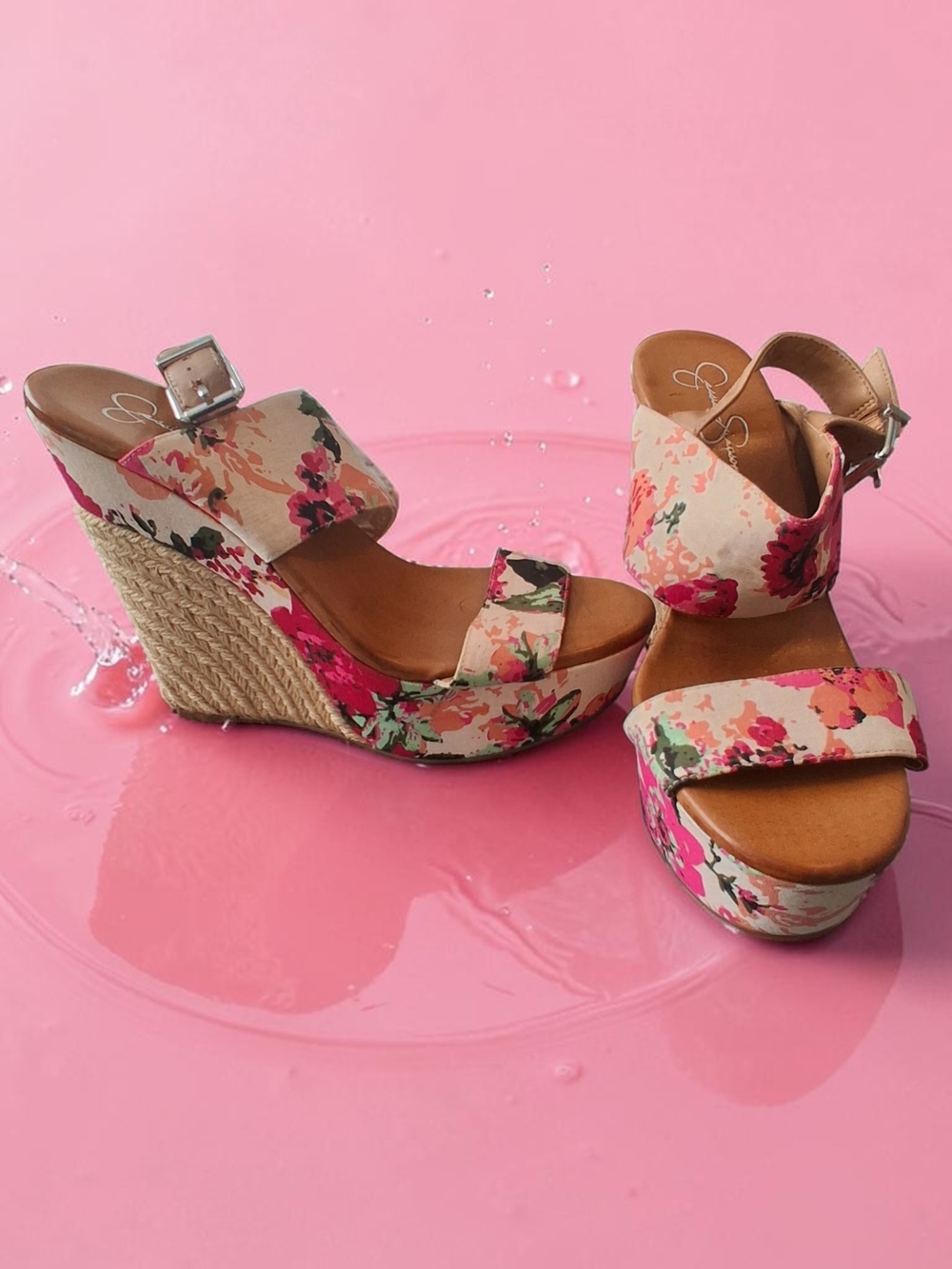 Jessica Simpson Floral Wedge Sandals Women's Shoes Size 10 Sexy Heels Versitile